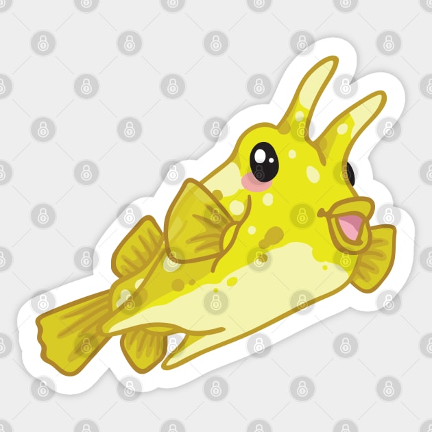 Longhorn Cowfish Sticker by bytesizetreasure